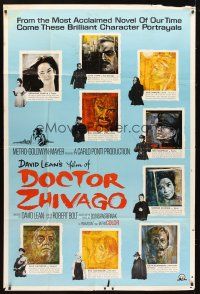 1t023 DOCTOR ZHIVAGO 40x60 '65 David Lean, cool art portraits of 9 top stars by M. Piotrowski!