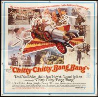 1t464 CHITTY CHITTY BANG BANG 6sh '69 Dick Van Dyke, Sally Ann Howes, artwork of wild flying car!