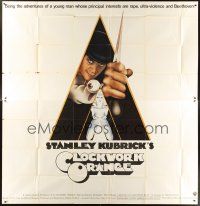 1t465 CLOCKWORK ORANGE int'l 6sh '72 Stanley Kubrick classic, Philip Castle art of Malcolm McDowell!