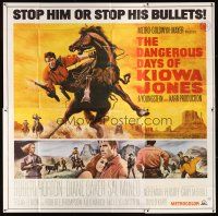 1t468 DANGEROUS DAYS OF KIOWA JONES 6sh '66 art of cowboy on horse, stop him or stop his bullets!
