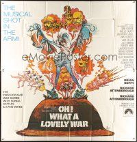 1t484 OH WHAT A LOVELY WAR int'l 6sh '69 Richard Attenborough's wacky WWII musical, Kossin art!