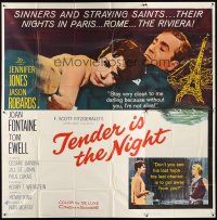 1t498 TENDER IS THE NIGHT 6sh '61 romantic close up of Jennifer Jones & Jason Robards Jr.!