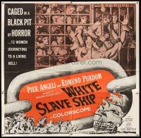 1t506 WHITE SLAVE SHIP 6sh '62 L'ammutinamento, art of sexy caged women in a black pit of horror!