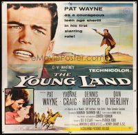 1t508 YOUNG LAND 6sh '58 Patrick Wayne, Yvonne Craig, Dennis Hopper, western cowboy art!