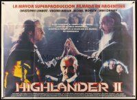 1t277 HIGHLANDER 2 Argentinean 43x58 '91 immortals Christopher Lambert & Sean Connery!