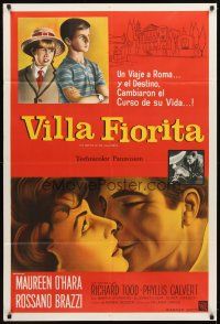 1t307 BATTLE OF THE VILLA FIORITA Argentinean '65 close up of Maureen O'Hara & Rossano Brazzi!
