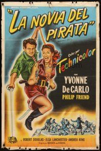 1t314 BUCCANEER'S GIRL Argentinean '50 Philip Friend, art of sexy pirate Yvonne DeCarlo!