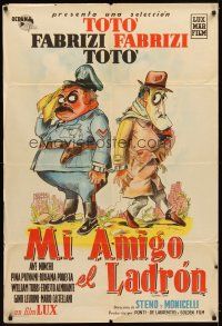 1t325 COPS & ROBBERS Argentinean '51 Toto, Aldo Fabrizi, wacky art of policeman & thief!