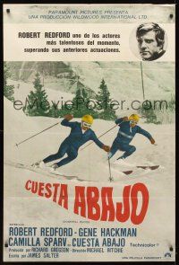 1t331 DOWNHILL RACER Argentinean '69 Robert Redford, Camilla Sparv, most classic skiing image!