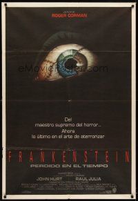 1t349 FRANKENSTEIN UNBOUND Argentinean '90 Roger Corman, cool stitched eyeball art by Christian!