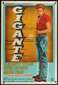 1t354 GIANT Argentinean '56 full-length art of James Dean, directed by George Stevens!