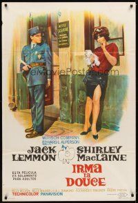 1t365 IRMA LA DOUCE Argentinean '63 Billy Wilder, great art of Shirley MacLaine & Jack Lemmon!