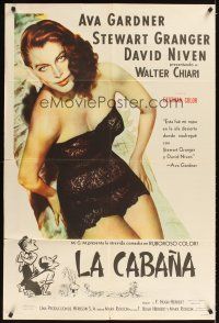 1t372 LITTLE HUT Argentinean '57 barely-dressed tropical Ava Gardner with sexy eyes!