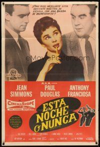 1t433 THIS COULD BE THE NIGHT Argentinean '57 sexy Jean Simmons, Paul Douglas & Anthony Franciosa!