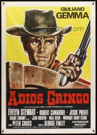 1t118 ADIOS GRINGO Italian 1p '66 Sandro Symeoni art of cowboy Giuliano Gemma, spaghetti western!