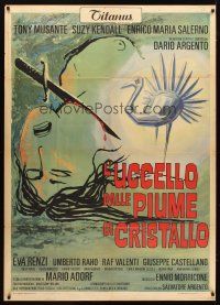 1t122 BIRD WITH THE CRYSTAL PLUMAGE Italian 1p R70s Argento's L'Uccello Dalle Piume Di Cristallo!