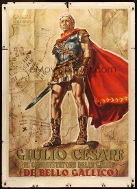 1t129 CAESAR THE CONQUEROR Italian 1p '62 best art of Cameron Mitchell as Julius Caesar by Casaro!