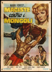 1t161 HERCULES AGAINST THE MONGOLS Italian 1p R70 different art of Mark Forest as Maciste!