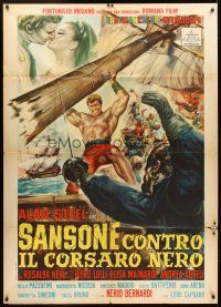 1t160 HERCULES & THE PIRATES Italian 1p '64 Sansone contro il corsaro nero, art of Sergio Ciani!