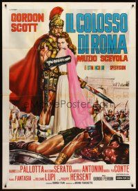 1t162 HERO OF ROME Italian 1p '64 full-length art of gladiator Gordon Scott by Renato Casaro!