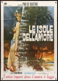 1t177 LE ISOLE DELL'AMORE Italian 1p '70 completely different art of sexy half-naked island girl!