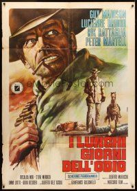 1t181 LONG DAYS OF HATE Italian 1p '67 Guy Madison, spaghetti western art by Renato Casaro!