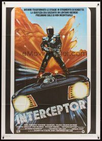 1t184 MAD MAX Italian 1p '80 cool art of Mel Gibson, George Miller sci-fi classic, Interceptor!