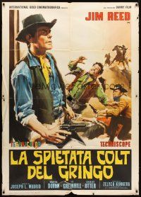 1t219 RUTHLESS COLT OF THE GRINGO Italian 1p '66 cool spaghetti western art by Enrico De Seta!