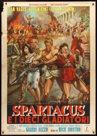 1t229 SPARTACUS & THE TEN GLADIATORS Italian 1p '64 great sword & sandal art by Antonio Mos!