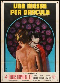 1t237 TASTE THE BLOOD OF DRACULA Italian 1p '71 art of vampire Christopher Lee feeding by Nistri!