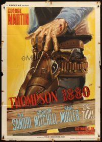 1t239 THOMPSON 1880 Italian 1p '66 spaghetti western art of hand reaching for gun by Antonio Mos!