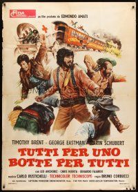 1t241 TUTTI PER UNO BOTTE PER TUTTI Italian 1p '73 Bruno Corbucci, great spaghetti western art!