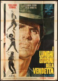 1t098 LONG DAYS OF VENGEANCE Italian 2p '67 c/u art of Giuliano Gemma, spaghetti western!