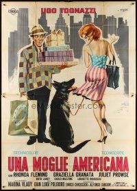 1t108 RUN FOR YOUR WIFE Italian 2p '65 Polidoro's Una moglie americana, wife-shopping, Symeoni art