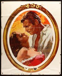 1t018 GONE WITH THE WIND special 50x62 R68 art of Clark Gable & Vivien Leigh by Howard Terpning!