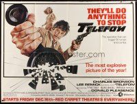 1t066 TELEFON subway poster '77 sexy Lee Remick, they'll do anything to stop Charles Bronson!