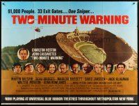 1t068 TWO MINUTE WARNING subway poster '76 Charlton Heston, Cassavetes, sniper at football game!