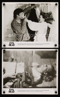 1w858 EVIL DEAD 2 8x10 stills '83 Sam Raimi classic, Bruce Campbell, chainsaw at girl's throat!
