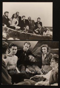 1w905 LIFEBOAT 2 7.25x10 stills '43 Alfred Hitchcock, Steinbeck, Tallulah Bankhead + cast on boat!