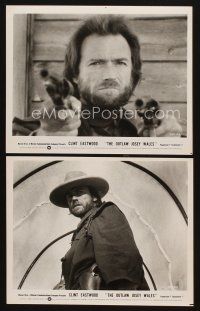 1w933 OUTLAW JOSEY WALES 2 8x10 stills '76 best close up of Clint Eastwood pointing two guns!