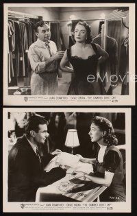 1w734 DAMNED DON'T CRY 3 8x10 stills '50 Joan Crawford is the private lady of a Public Enemy!
