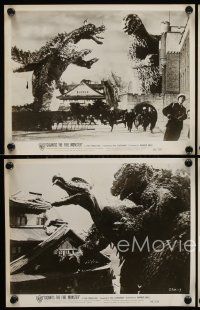 1w622 GIGANTIS THE FIRE MONSTER 4 8x10 stills '59 great images of Godzilla & Angurus battling!