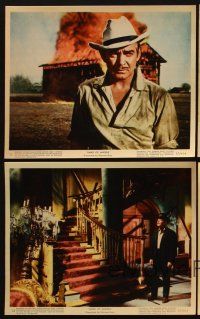 1w152 BAND OF ANGELS 5 color 8x10 stills '57 close up of angry Clark Gable by burning house!