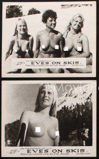 1w016 EVES ON SKIS 5 English 8x10 stills '63 images of many sexy naked women!