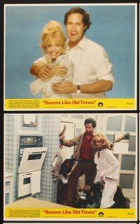 1w107 SEEMS LIKE OLD TIMES 8 8x10 mini LCs '80 Chevy Chase, Goldie Hawn & Charles Grodin!