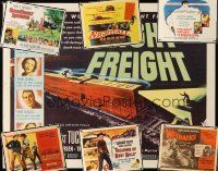 1x131 LOT OF 7 FOLDED HALF-SHEETS '50s-60s Night Freight, Wetbacks, Swiss Family Robinson & more!
