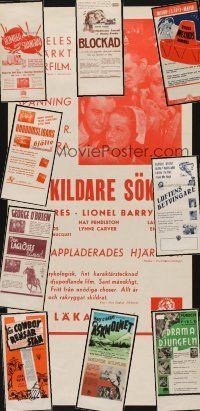 1x171 LOT OF 10 UNFOLDED SWEDISH STOLPES FROM U.S. MOVIES '40s Dr. Kildare, westerns & more!