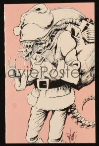 1x341 CINEFANTASTIQUE CHRISTMAS CARD holiday card '80s gruesome art of Santa