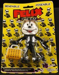 1x233 FELIX THE CAT bendable poseable figure '80s unopened in its blister pack with bag of tricks!