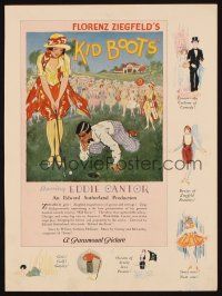 1x010 KID BOOTS/COVERED WAGON 2-sided campaign book page '26 art of sexy Ziegfeld golfer!